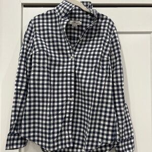 Vineyard Vines Navy Gingham Flannel Button Down